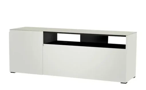 TV Board Nicolo Phono | Weiß, matt, Gleiter/ Schwarz