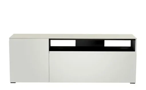 TV Board Nicolo Phono | Weiß, matt, Gleiter/ Schwarz