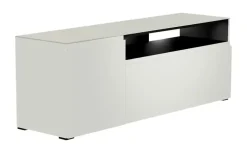 TV Board Nicolo Phono | Weiß, matt, Gleiter/ Schwarz