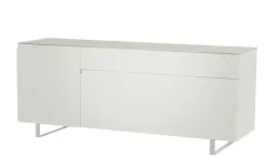 TV Board Nicolo Phono | Weiß, matt, Kufen/ Alufarben