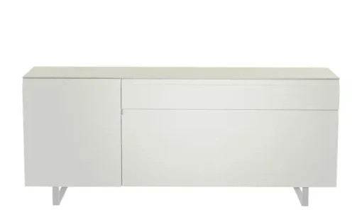 TV Board Nicolo Phono | Weiß, matt, Kufen/ Alufarben