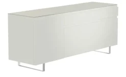 TV Board Nicolo Phono | Weiß, matt, Kufen/ Alufarben