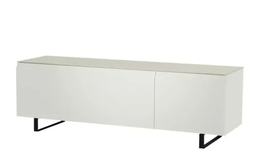 TV Board Nicolo Phono | Weiß, matt, Kufen/ Schwarz