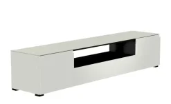 TV Board Nicolo Phono | Weiß, matt, Gleiter/ Schwarz