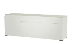 TV Board Nicolo Phono | Weiß, matt, Gleiter/ Schwarz