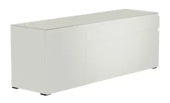 TV Board Nicolo Phono | Weiß, matt, Gleiter/ Schwarz