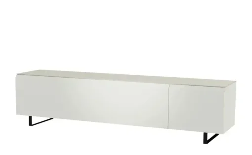 TV Board Nicolo Phono | Weiß, matt, Kufen/ Schwarz