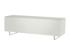 TV Board Nicolo Phono | Weiß, matt, Kufen/ Alufarben