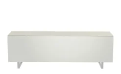 TV Board Nicolo Phono | Weiß, matt, Kufen/ Alufarben