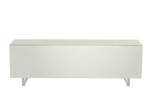 TV Board Nicolo Phono | Weiß, matt, Kufen/ Alufarben