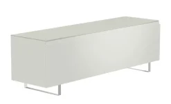 TV Board Nicolo Phono | Weiß, matt, Kufen/ Alufarben