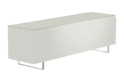 TV Board Nicolo Phono | Weiß, matt, Kufen/ Alufarben