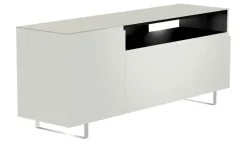 TV Board Nicolo Phono | Weiß, matt, Kufen/ Alufarben