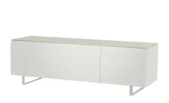 TV Board Nicolo Phono | Weiß, matt, Kufen/ Alufarben
