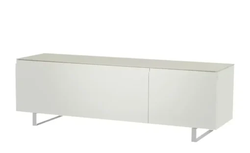 TV Board Nicolo Phono | Weiß, matt, Kufen/ Alufarben