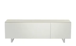 TV Board Nicolo Phono | Weiß, matt, Kufen/ Alufarben