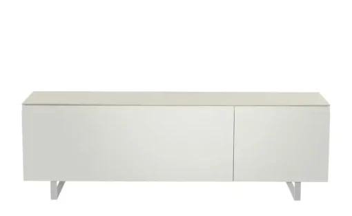 TV Board Nicolo Phono | Weiß, matt, Kufen/ Alufarben
