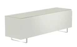 TV Board Nicolo Phono | Weiß, matt, Kufen/ Alufarben