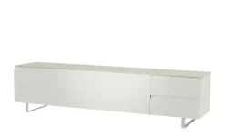 TV Board Nicolo Phono | Weiß, matt, Kufen/ Alufarben