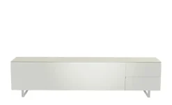 TV Board Nicolo Phono | Weiß, matt, Kufen/ Alufarben