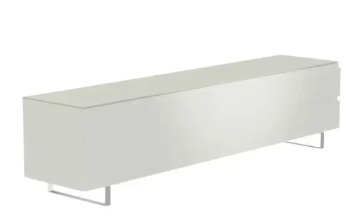 TV Board Nicolo Phono | Weiß, matt, Kufen/ Alufarben