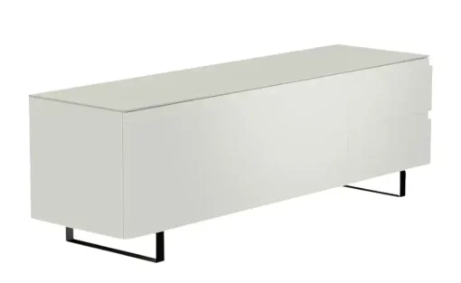 TV Board Nicolo Phono | Weiß, matt, Kufen/ Schwarz
