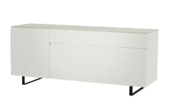 TV Board Nicolo Phono | Weiß, matt, Kufen/ Schwarz