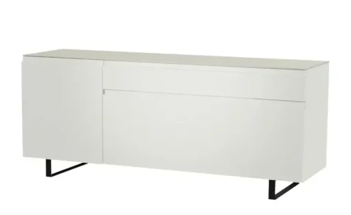 TV Board Nicolo Phono | Weiß, matt, Kufen/ Schwarz
