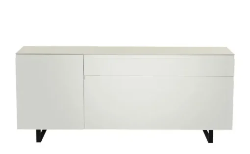 TV Board Nicolo Phono | Weiß, matt, Kufen/ Schwarz