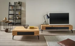 TV-Lowboard Enego | Wildeiche, Schwarz | Möbel Höffner