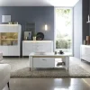TV-Lowboard mit Softclose Losini | Weiß, Goldfarben