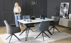 uno Armlehnstuhl drehbar Bianca | Blau | Möbel Höffner