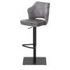 uno Barhocker in samtigem Velours Ginger | Grau