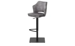 uno Barhocker in samtigem Velours Ginger | Grau