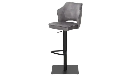 uno Barhocker in samtigem Velours Ginger | Grau