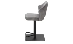 uno Barhocker in samtigem Velours Ginger | Grau