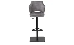 uno Barhocker in samtigem Velours Ginger | Grau
