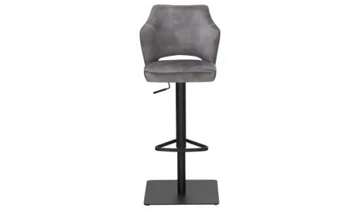 uno Barhocker in samtigem Velours Ginger | Grau