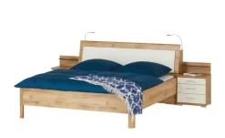 uno Bettanlage Keva | Bettgestell mit Nachtkommoden und Beleuchtung, 160 cm