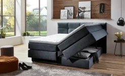 uno Boxspringbett Chicago | Blau, 160 cm | Höffner