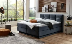 uno Boxspringbett Chicago | Blau, 160 cm | Höffner