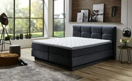 uno Boxspringbett Chicago | Blau, 160 cm | Höffner