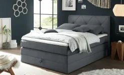 uno Boxspringbett mit Bettkasten Clay | Anthrazit