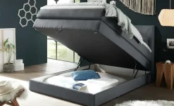 uno Boxspringbett mit Bettkasten Clay | Anthrazit