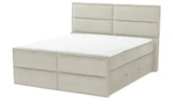 uno Boxspringbett mit Bettkasten Crocco | Beige, 140 cm