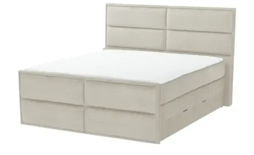 uno Boxspringbett mit Bettkasten Crocco | Beige, 140 cm
