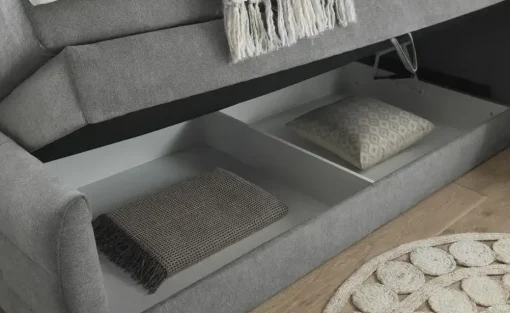 uno Boxspringbett mit Bettkasten Kosmo | Grau, 120 cm