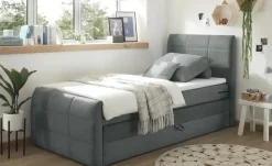 uno Boxspringbett mit Bettkasten Kosmo | Grau, 120 cm