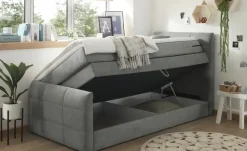 uno Boxspringbett mit Bettkasten Kosmo | Grau, 120 cm