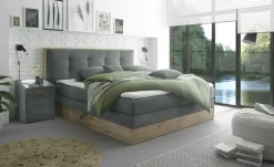 uno Boxspringbett mit Bettkasten Nox | Dunkelgrau